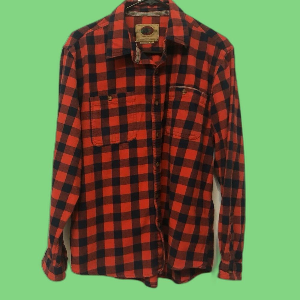 Boston Trader Men's XL Red Plaid Flannel Long Sleeve Shirt Casual